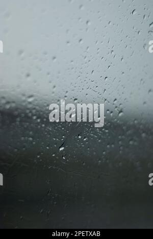 View on raindrops on car window Stock Photo