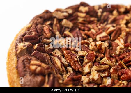 Pecan pie on a white background Stock Photo