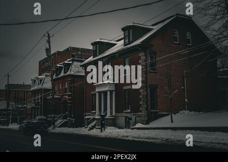 Three brick buildings along Barrington Street, Hart House ,Sarah Moren House Stock Photo