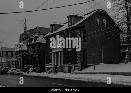 Three brick buildings along Barrington Street, Hart House ,Sarah Moren House Stock Photo