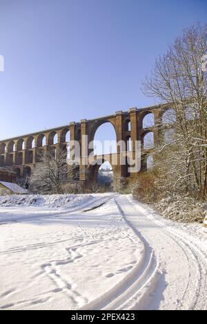 The Göltzsch Viaduct, the largest brick bridge in the world, in the Vogtland region near Reichenbach, Saxony, Germany, Europe. Stock Photo