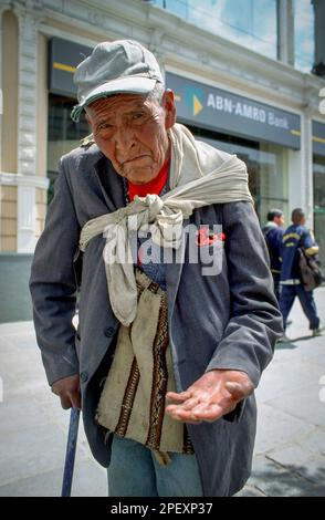 Bolivia, La Paz. Beggar. Stock Photo