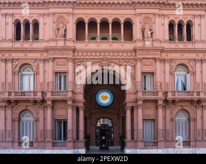 Office of the President of Argentina known as Casa Rosada in Buenos Aires in Plaza de Mayo Stock Photo