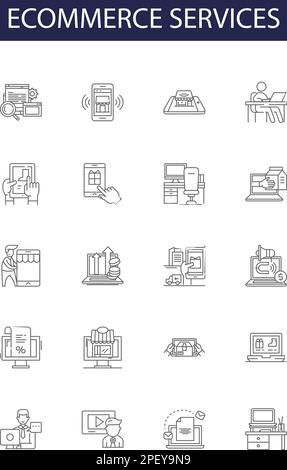 B2b marketing line icons signs set. Design collection of BB, Marketing ...