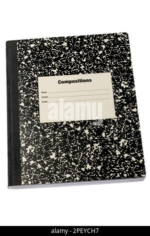 old-fashioned school composition book Stock Photo