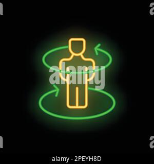 3d reality icon outline vector. Virtual travel. Map digital neon color isolated on black Stock Vector
