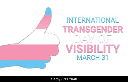 International Transgender Day of Visibility illustration. thumbprint with the colors of the transgender pride flag icon. Transgender Day of Visibility Stock Vector