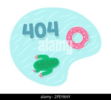 Swimming pool inflatables vector empty state illustration Stock Vector