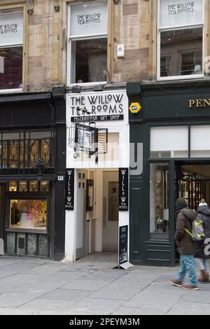 Willow Tea rooms and gift shop entrance, Buchanan Street, Glasgow,Scotland,UK Stock Photo