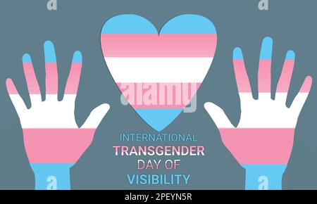 International Transgender Day Of Visibility. illustration of the flag in the shape of a heart. Stock Vector