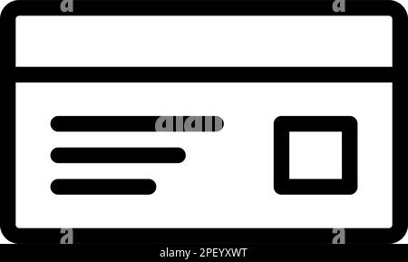 Credit Card Vector Thick Line Icon For Personal And Commercial Use. Stock Vector