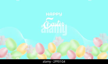 Easter background with festive decor elements and place for text Stock Vector