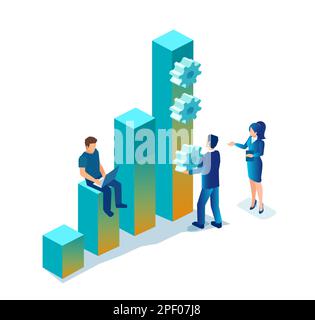 Vector of business people building a successful business Stock Vector