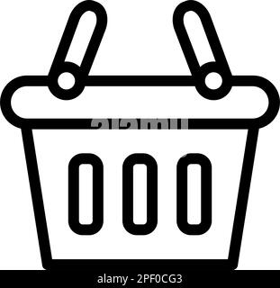 Shopping Basket Vector Thick Line Icon For Personal And Commercial Use. Stock Vector