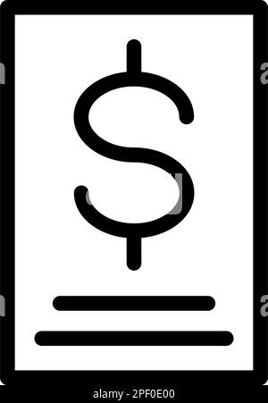 Invoice Vector Thick Line Icon For Personal And Commercial Use. Stock Vector