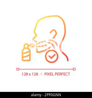 Throat spray pixel perfect gradient linear vector icon Stock Vector
