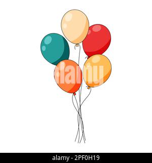 Free Vector, Colourful helium balloons on white background