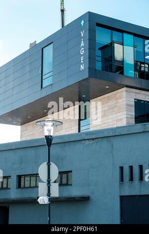 Sandnes, Norway, March 10 2023, Vagen Secondary School Building Exterior With No People Stock Photo