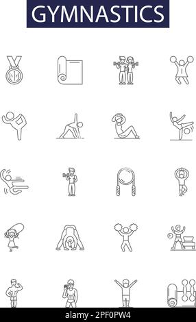 rhythmic gymnastics line icon, outline symbol, vector illustration ...