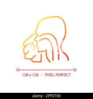Sneezing pixel perfect gradient linear vector icon Stock Vector