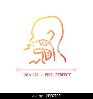 Tonsillitis cancer pixel perfect gradient linear vector icon Stock Vector