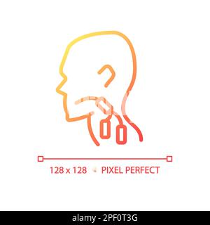 Lymph nodes pixel perfect gradient linear vector icon Stock Vector
