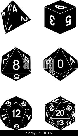 Game Dice Illustration Roleplaying Board Game Set Stock Vector