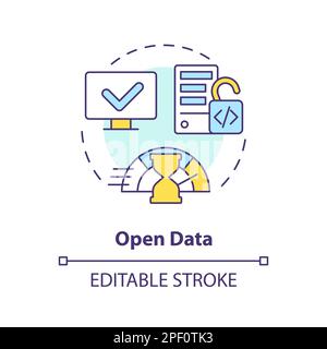 Open data concept icon Stock Vector