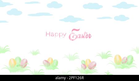 Easter background with festive decor elements and place for text Stock Vector