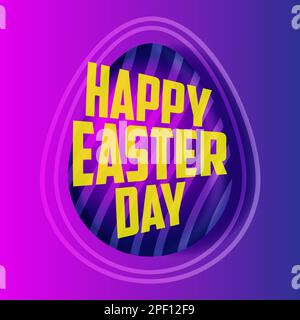 cute neon egg for easter holiday Stock Vector