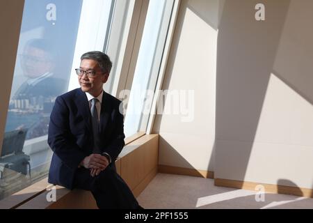 Hong Kong Monetary Authority (HKMA) deputy CEO Arthur Yuen Kwok-hang photographed at HKMA in Central.  10MAR23 SCMP / Xiaomei Chen Stock Photo