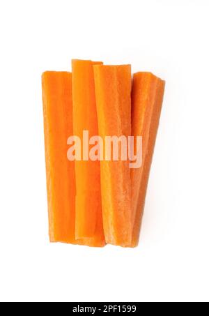 Carrot slice isolated on white background. Top view. Flat lay Stock Photo