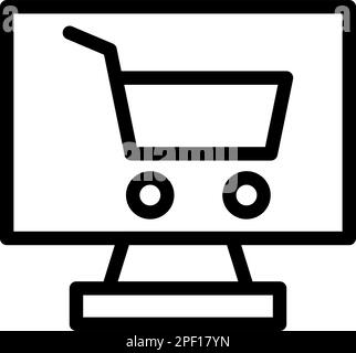 Online Store Vector Thick Line Icon For Personal And Commercial Use. Stock Vector