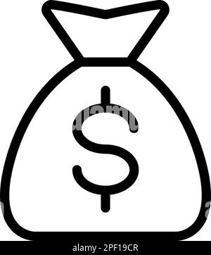 Money Vector Thick Line Icon For Personal And Commercial Use. Stock Vector