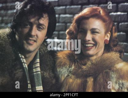 Sylvester Stallone, Anne Archer, on-set of the Film, 'Paradise Alley', Universal Pictures, 1978 Stock Photo