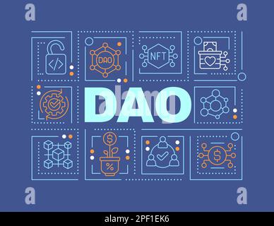 DAO word concepts blue banner Stock Vector