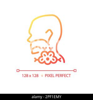 Throat cancer pixel perfect gradient linear vector icon Stock Vector