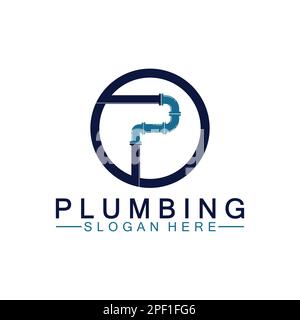 Letter P plumbing logo icon design vector Stock Vector