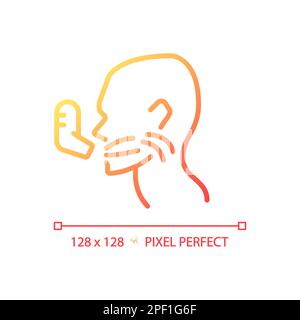 Asthma pixel perfect gradient linear vector icon Stock Vector
