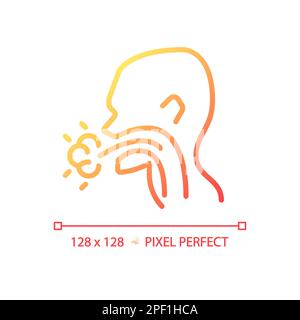Cough pixel perfect gradient linear vector icon Stock Vector