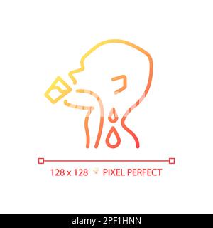 Drinking water pixel perfect gradient linear vector icon Stock Vector