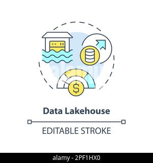 Data lakehouse concept icon Stock Vector