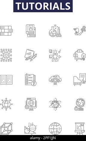 Education and instructions line icons, signs set, vector. Education and ...
