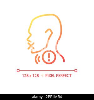 Hoarseness pixel perfect gradient linear vector icon Stock Vector