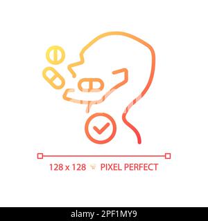 Take medication pixel perfect gradient linear vector icon Stock Vector