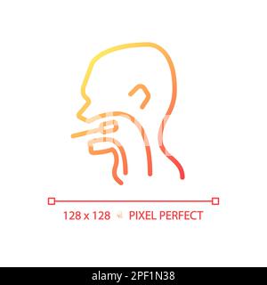 Throat exam pixel perfect gradient linear vector icon Stock Vector