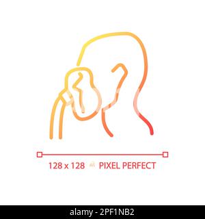 Oxygen mask pixel perfect gradient linear vector icon Stock Vector