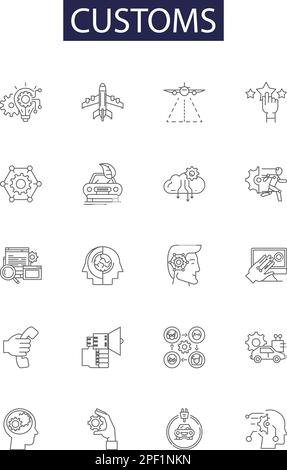 customs declaration line icon vector illustration Stock Vector Image ...