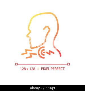 Sore throat pixel perfect gradient linear vector icon Stock Vector