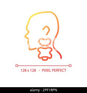 Thyroid pixel perfect gradient linear vector icon Stock Vector